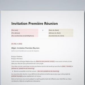 Invitation Première Réunion (client)